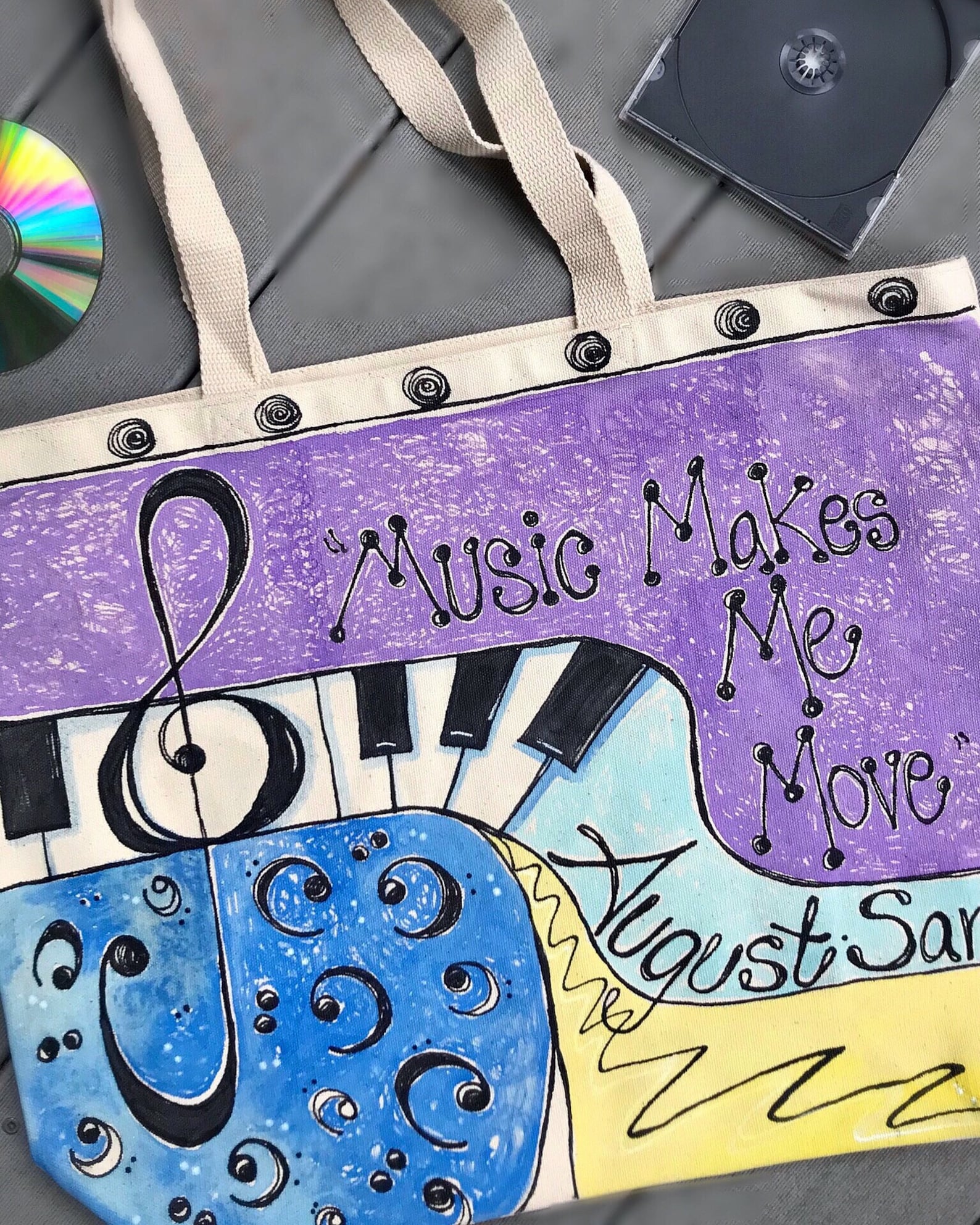 Music Tote Book Bag Piano Bag Canvas tote bag Grocery Etsy