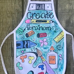 Apron options for kids of all ages. Custom Art Apron. Art Apron. Personalized Toddlers Apron. Custom Child Aprons. Kitchen Customized Apron.