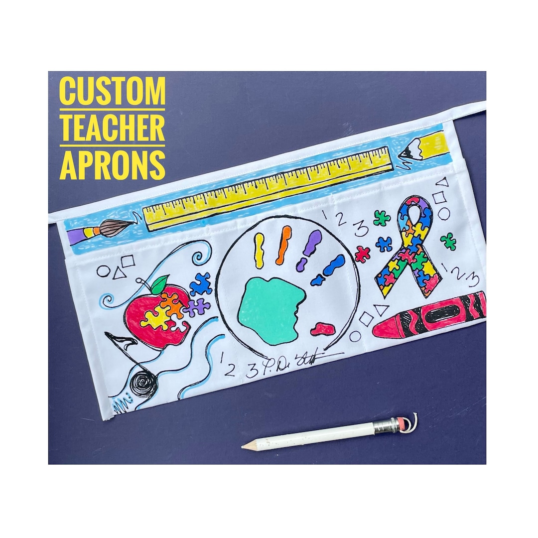 Teacher Gifts, Special Education Gifts, Waist Aprons, Custom Designed