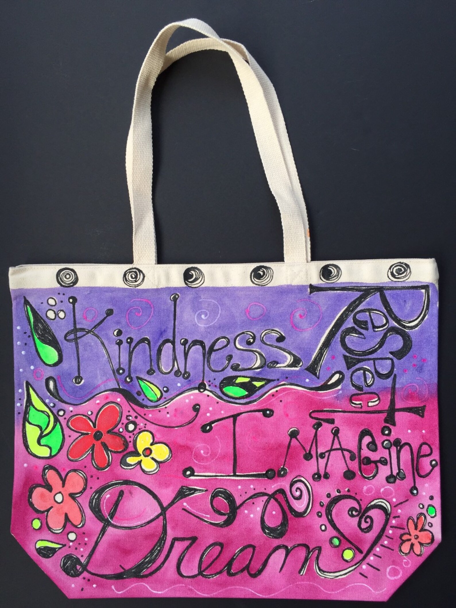 Tote bag personalized Inspirational Words tote bag Painted Etsy