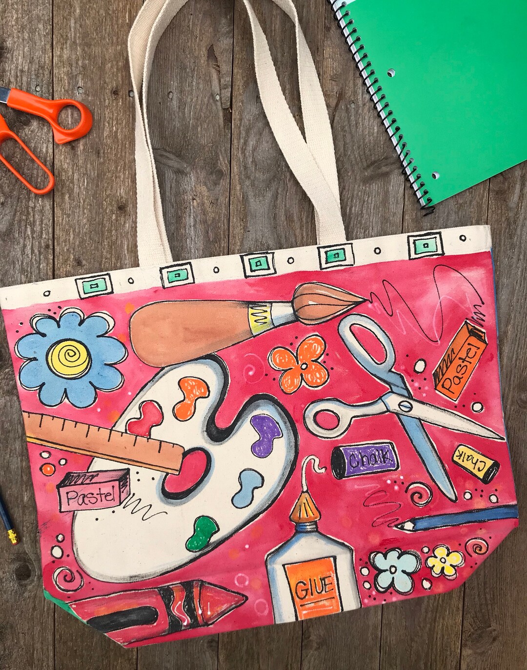 Custom Art Tote Bag, Canvas Tote Bag, Beach Bag, Shopping Tote, Gym Bag