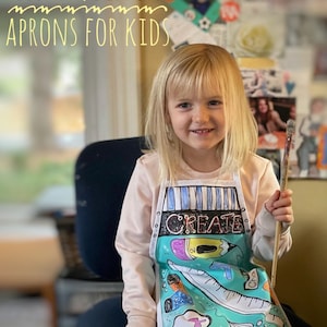 Custom Hand-Painted Kids Apron: Personalized Art Smock, Cotton Canvas
