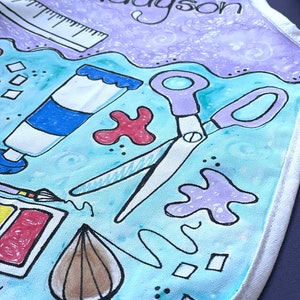 Hand-Painted Kids Art Apron: Personalized Cotton Canvas Smock