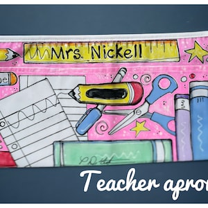 Canvas Waist Apron: Teacher, Artist, or Waitress with 3 Pockets