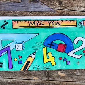 Waist Apron, Waist Apron with Pockets, Teacher Apron, Teacher Gifts, Math Teacher Gift, Teacher Apron With Pockets, Custom Gift for teachers