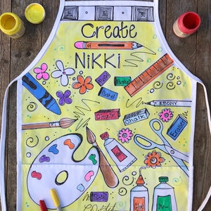 Personalized Art Teacher Apron: Custom Name, USA Made