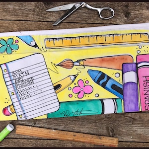 Custom Teacher Half Apron: Hand-Painted Classroom Utility Apron