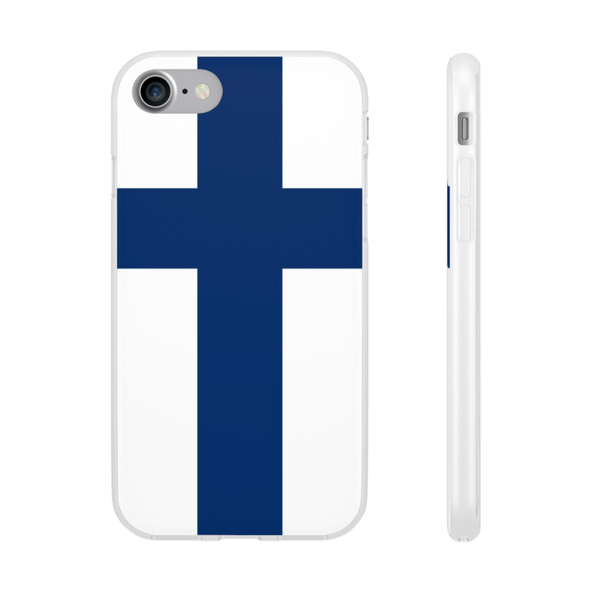 フィンランド国旗の携帯電話ケース iPhone と Samsung のフレキシブル