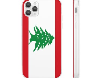 Lebanon Country Flag Phone Case iPhone and Samsung Flexible Cover Gift for him for her for boss for friend for men for women for them fo dad