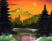 Black Lake (Bob Ross-style Harry Potter acrylic painting)