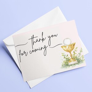 cartes de remerciement personnalisables première communion étiquettes pour les invités cartes de gratitude pour des événements chrétiens notes de remerciement idée d'événement catholique