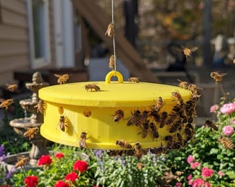 Hanging Honey Bee Pollen Feeder - Yellow