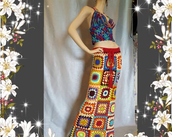 Womens Crochet Granny Square Hippie Gypsy Top - Etsy