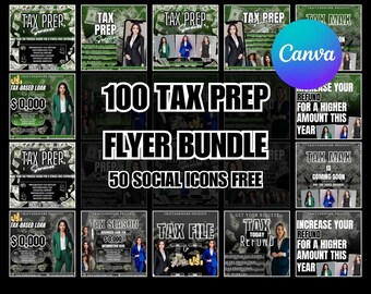 100 Tax Prep Flyers Bundle