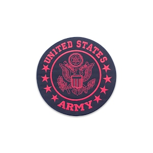 U.S. Army Red Round Back Patch – Military Embroidered Iron-On Badge for Biker Vest