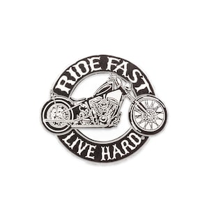 Fahrt schnell Live Hard Center Back Patch - Gestickter Bikerwestenaufnäher