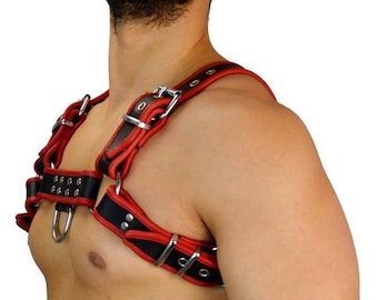 Сhest harness man leather, Black Leather Chest Harness: Genuine Leather Bulldog Chest Harness Adjustable
