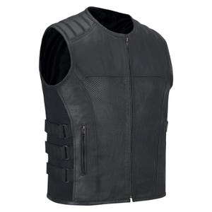 Men&#39;s Motorcycle Real Leather Vest Premium Leather Handmade Club, Diamond Quilted Leather Vest, Leather Biker Vest Motorbike Vest Cowhide