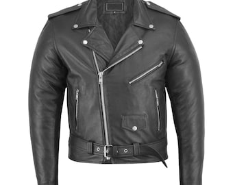 Classic Real Leather Motorbike Jacket for Men Rider Motorcycle Jacket Handmade Moto Outerwear Vintage Style Racing Biker Jacket