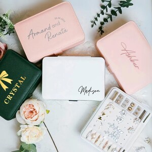 Joyero de viaje personalizado: regalo personalizado para novia, esposa o mamá, ideal para el Día de la Madre