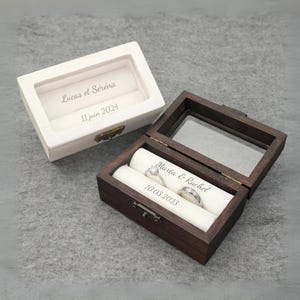 Caja para anillos de boda personalizada, caja para anillos de ceremonia de boda personalizada, caja para anillos de compromiso para bodas únicas, diseño elegante