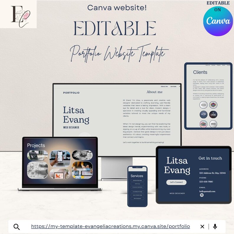 Canva Portfolio Website Template for Beginners | No Coding Required - Etsy