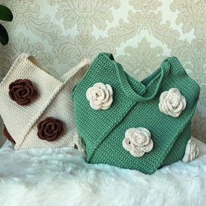 Crochet Handbag Pattern with 3D Flower Design, Digital Download PDF, Beginner-Friendly Tote Bag Tutorial, DIY Handmade Bag Gift Idea