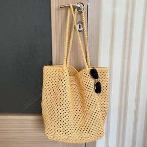 Crochet Raffia Beach Bag Pattern: Easy Boho Tote (PDF Pattern)