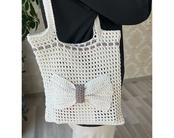 Modèle de sac avec nœud au crochet : tutoriel de sac fourre-tout élégant (téléchargement numérique)