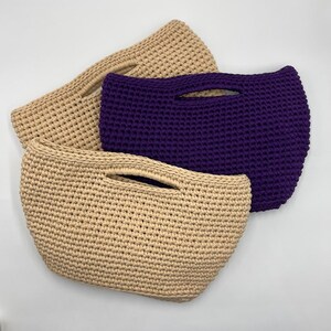 Tote Bag Crochet Pattern | Chunky T-Shirt Yarn Handbag, 3 Sizes PDF, Video Tutorial Included, Beginner & Advanced, US Terms image 8