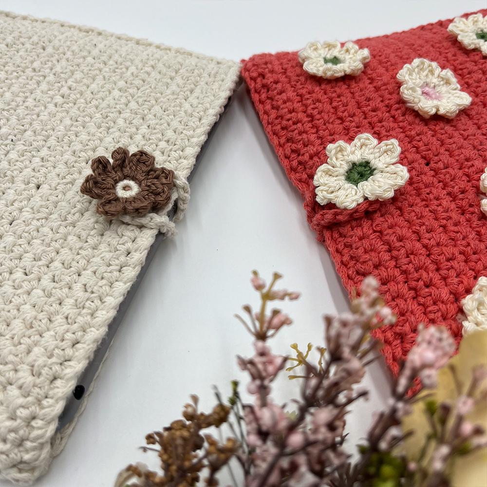 かぎ針編みの花柄iPadスリーブパターン：DIYタブレットカバー