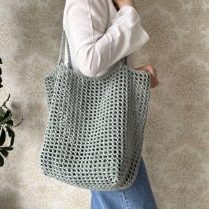 Crochet Mesh Tote Bag Pattern PDF, Easy Market Bag Crochet Pattern ...