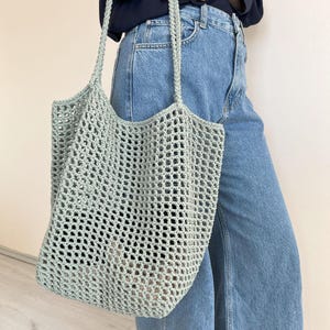 Crochet Mesh Tote Bag Pattern PDF, Easy Market Bag Crochet Pattern ...