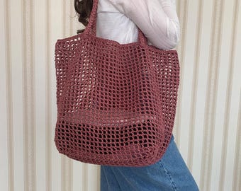 かぎ針編みメッシュトートバッグのパターン（PDFダウンロード） – 大型