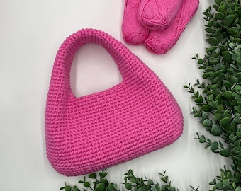 Loma Bag Crochet Pattern, Cotton Yarn Handbag, Shoulder Bag, Beginner DIY Purse PDF with Video Tutorial