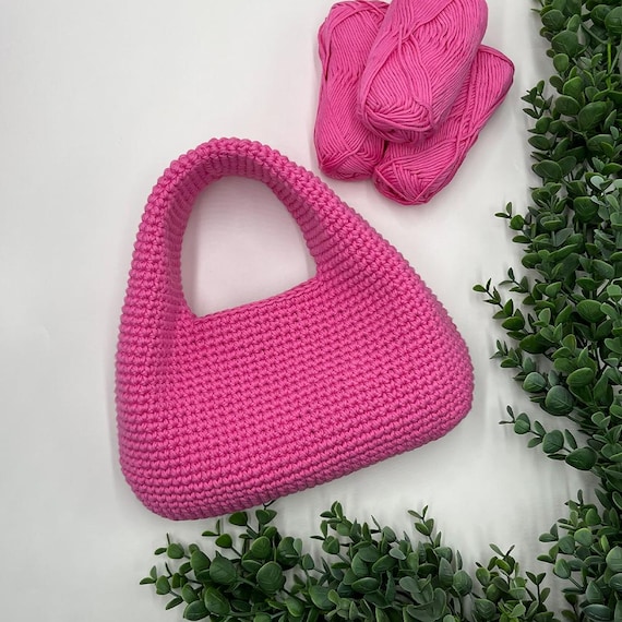 Loma Bag Crochet Pattern, Cotton Yarn Handbag, Shoulder Bag, Beginner DIY Purse PDF with Video Tutorial