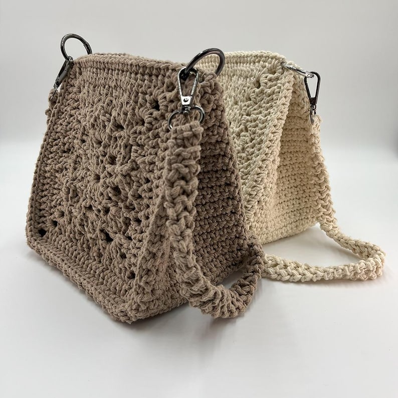 Boho Crochet Granny Square Bag Pattern PDF • Digital Shoulder Bag ...