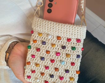 Crochet Beaded Phone Bag Pattern: Boho Mini Crossbody (PDF Pattern)