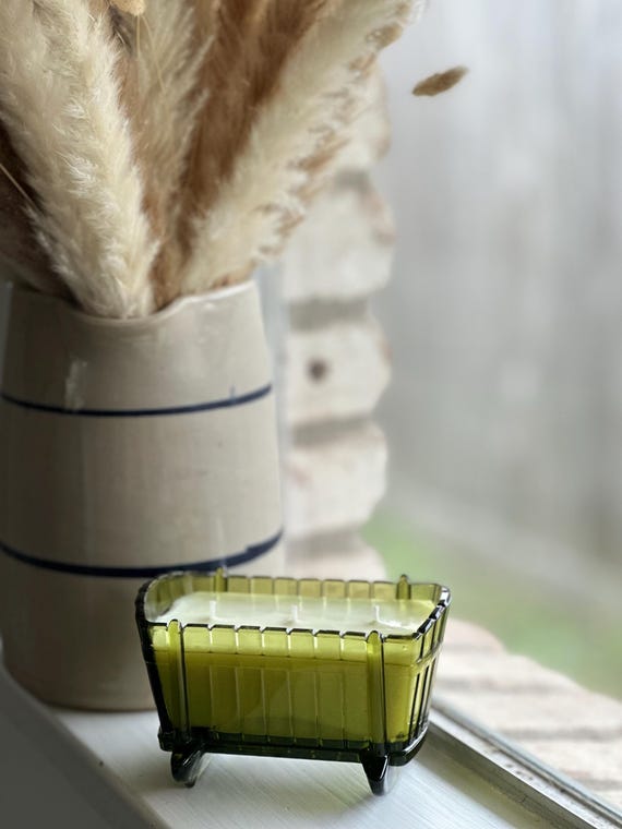 ヴィンテージ アンティーク インディアナグラス キャンドル フェアリー