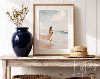 Coastal A4 Frame Mockup Canva Template, Beach House Entryway Wall Art Mockup, Wooden Frame Mockup, Nautical Decor Mockup, Printable Mockup