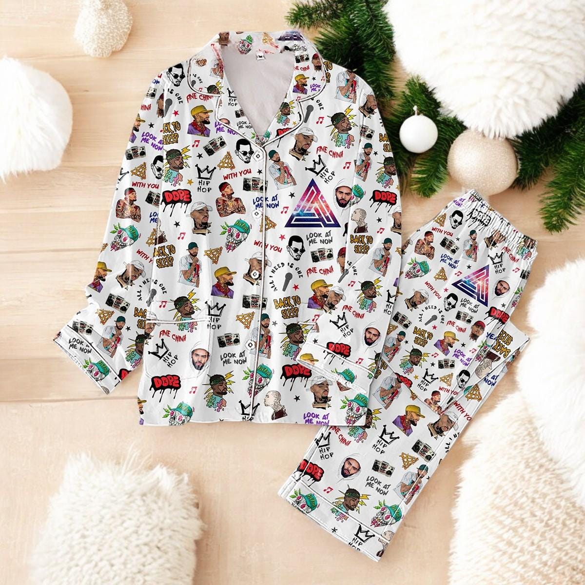 Discover R&B Inspired Back To Sleep Pajamas Set  Cozy Romantic Music Vibe Sleepwear 2025