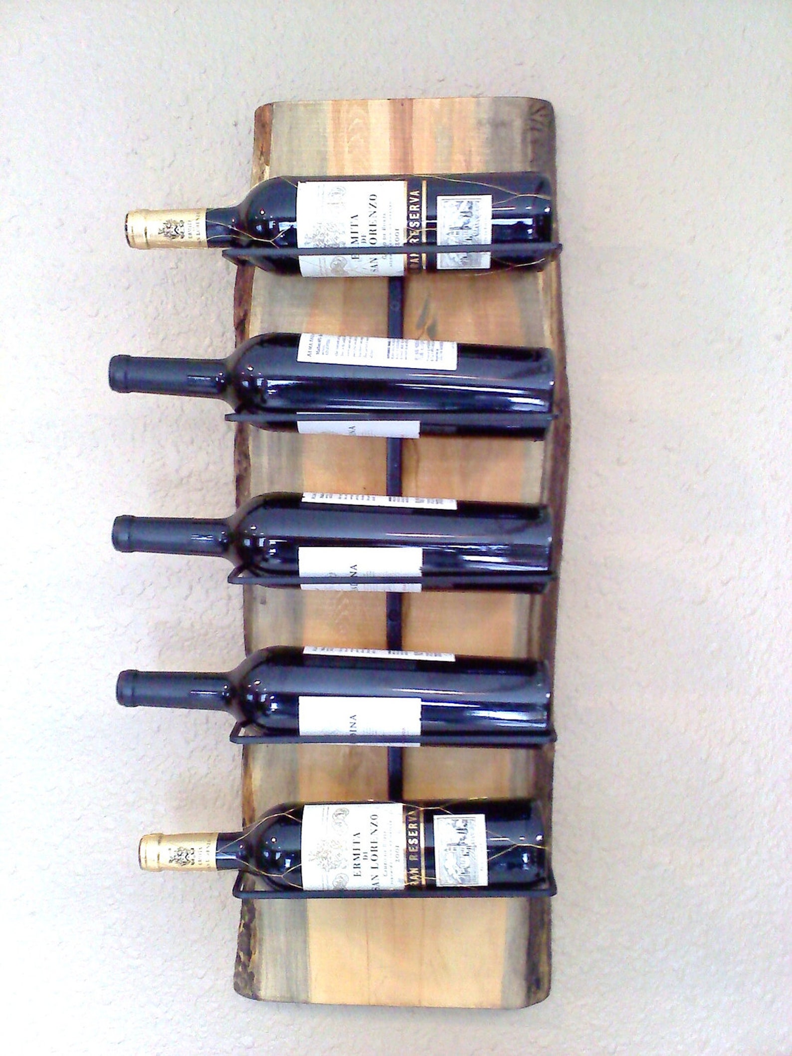 Wall Hanging Wooden Slab Wine Rack Etsy
