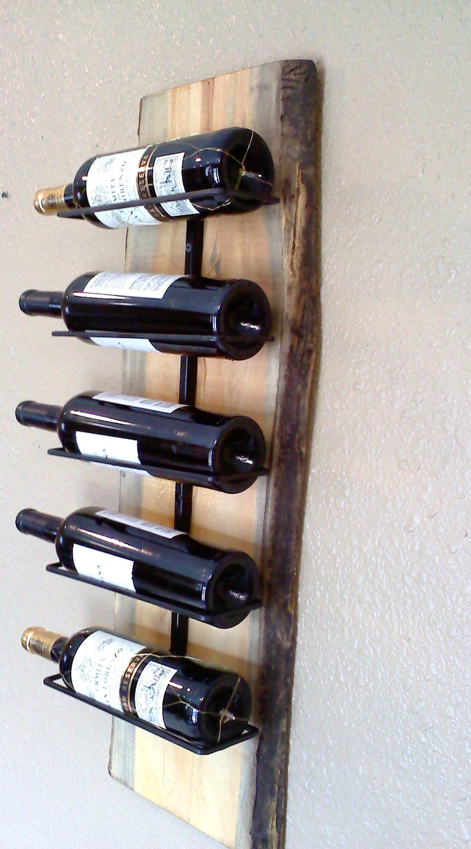 Wall Hanging Wooden Slab Wine Rack Etsy