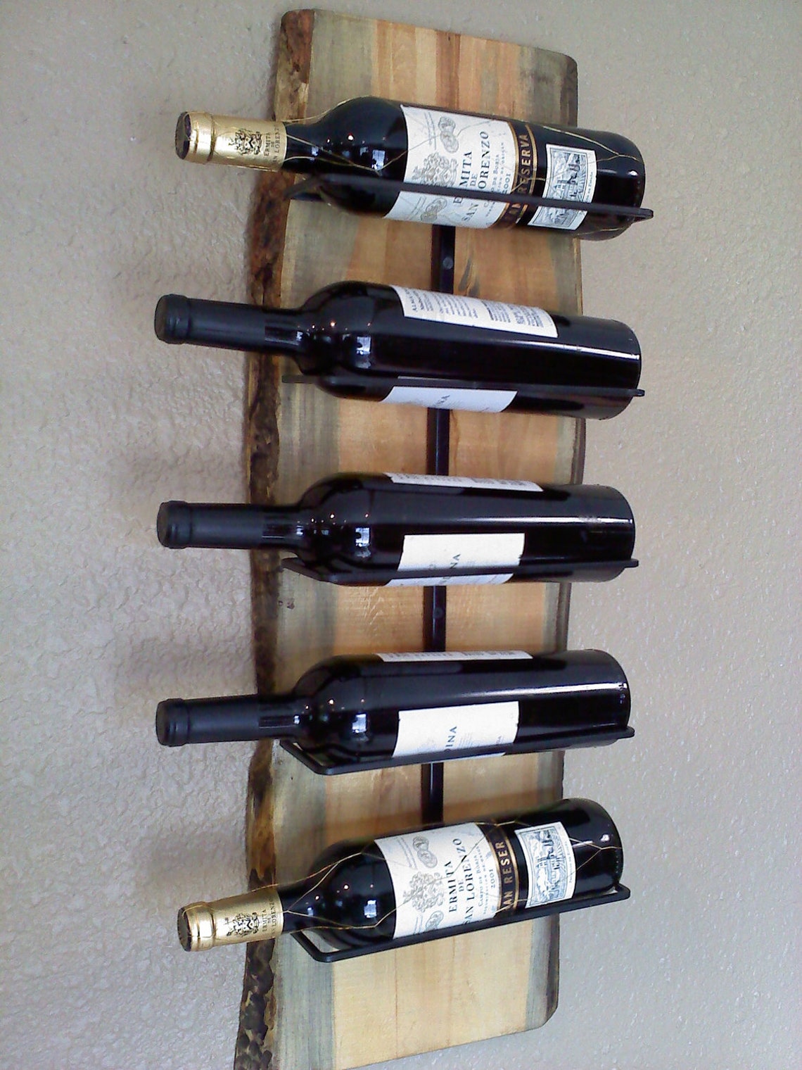 Wall Hanging Wooden Slab Wine Rack Etsy