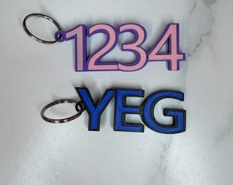 3D-geprinte aanpasbare sleutelhanger veelkleurig