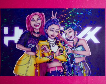 Huntrix Art Print Holographic or Satin Finish 11x17