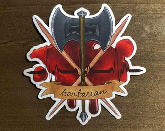 Dnd Barbarian Class Sticker