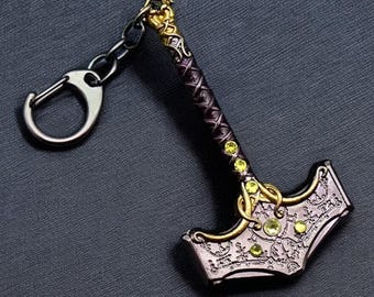Juego de llaveros metálicos de God of War Ragnarok: Martillo de Thor, Hacha de Leviatán