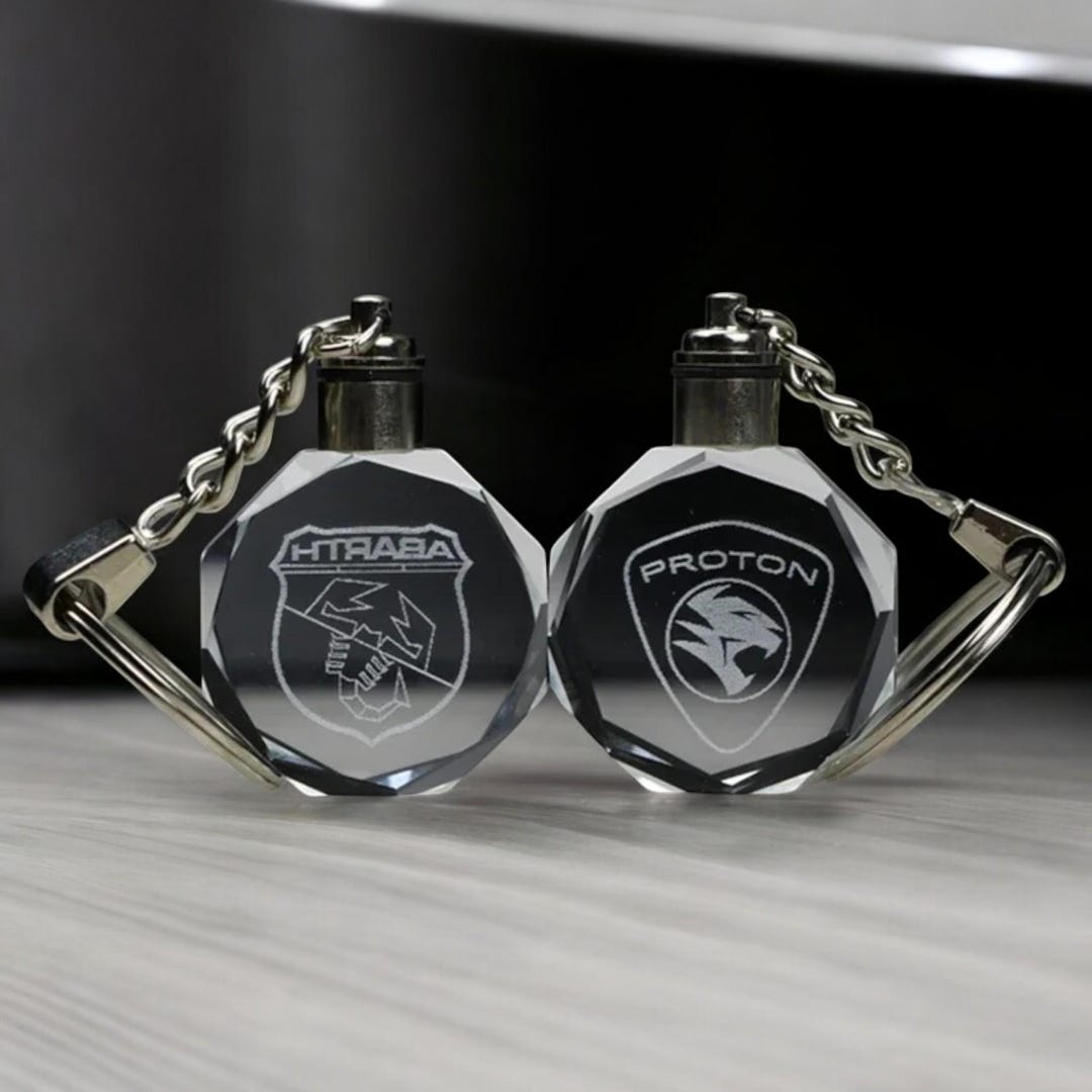 Custom Crystal LED Keychain | Personalized Photo or Name Key Ring ...