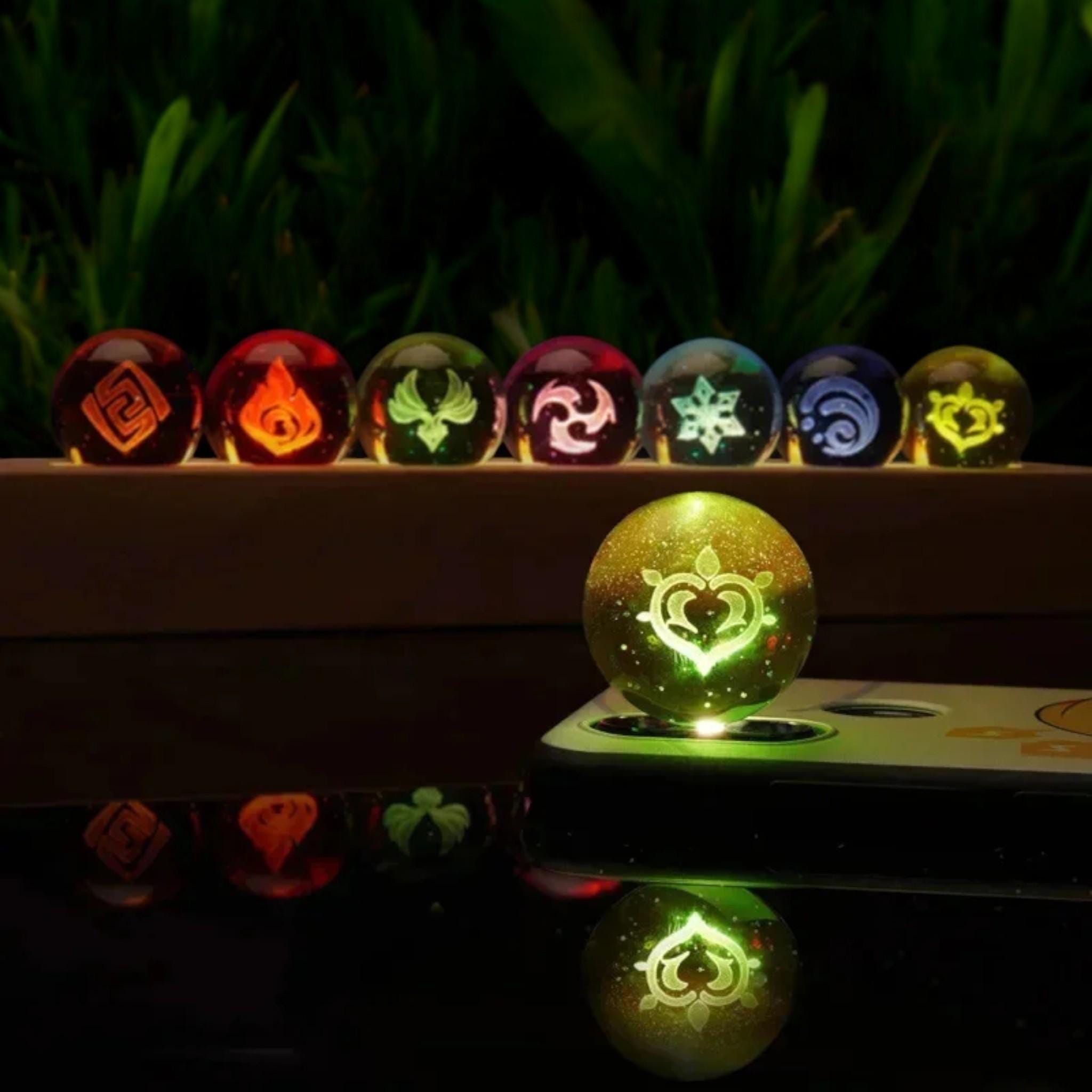 Genshin Impact Vision Balls, 3D Eye of God Crystal Ball led-nachtlampje